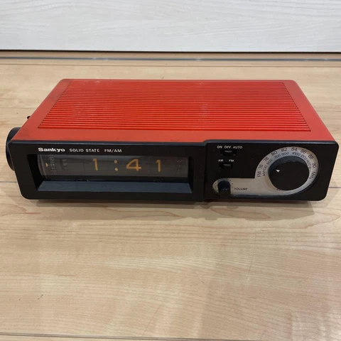 SANKYO Flip Clock Radio 50/60Hz SC-707 Japan VINTAGE Mid century Space age Cover