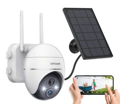 ieGeek 2K Telecamera Wi-Fi Esterno con Batteria 360° PTZ Rilevamento Umano PIR - Immagine 1 di 4