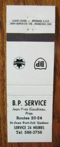 SUPERTEST BP GAS STATION MATCHBOOK COVER JEAN-YVES GAUDREAU ST-JEAN PORT-JOLI -E - Picture 1 of 1