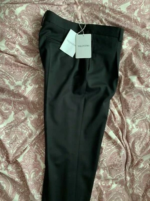 VALENTINO HECHO EN ITALIA PANTALONES PLISADOS NEGROS TALLA 44 LANA VIRGEN Foto 1 de 4