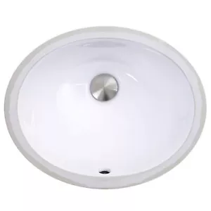 Fregaderos Nantucket UM-13x10-W 13 pulgadas por 10 pulgadas tocador de cerámica ovalado bajo montaje... - Imagen 1 de 8