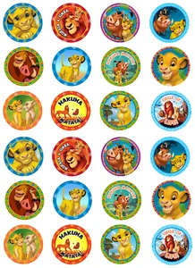 24x Rey León Comestible Oblea Cupcake Pastel Toppers Decoraciones 4 cm (sin cortar) - Imagen 1 de 1
