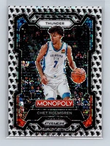 2023-24 Panini Prizm Monopoly Chet Holmgren #62 Monopoly Man Black & White - Bild 1 von 2