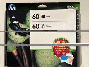 Genuine HP 60 Black and Tri Color Ink Cartridges Combo Pack D8J23FN Exp 12/2015 - Picture 1 of 1