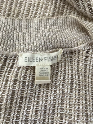 Regata EILEEN FISHING sem mangas tamanho XXS bronzeado linho orgânico algodão - Imagem 1 de 4