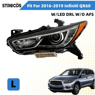For 2016-2019 Infiniti QX60 HID Projector Headlight W/ LED DRL W/O AFS Left Side Foto 1 de 4