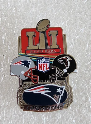 🔥 NFL NEW ENGLAND PATRIOTS SUPER BOWL LI CHAMPIONSHIP ~ PATRIOTS vs FALCONS PIN - Image 1 of 4
