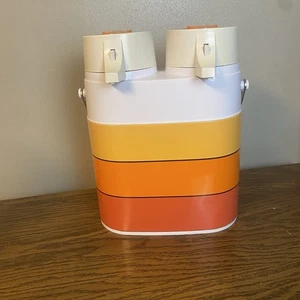 Vintage 1970s Air Pump Double Metal Plastic Liquid Drink Dispenser w Handle Used - Picture 1 of 22