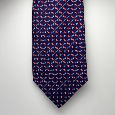 Corbata de seda Talbots para hombre púrpura planetas geométricos hecha a mano EE. UU. 58 pulgadas X 3,75 pulgadas Foto 1 de 3
