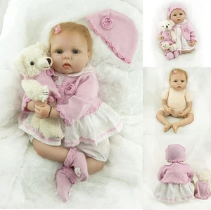 22" Reborn Baby Dolls Realistic Handmade Vinyl -Silicone Newborn Doll Girl Gift - Picture 1 of 12