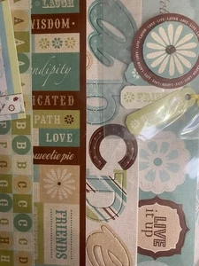 Scrapbook Page Kit 200+ Pieces 8X8 Papers Stickers Chipboard Cardstock Punchouts - Picture 1 of 9
