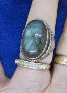 VINTAGE LABRDORIT RING GRÖSSE 8 STERLING - Bild 1 von 5