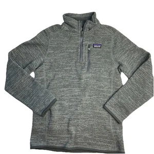 Patagonia Better Sweater Youth Large (12) Gray Pullover Quarter Zip Outdoors - Picture 1 of 7