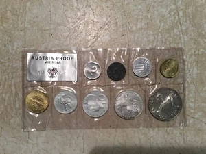 1967 AUSTRIA PROOF COIN SET OF 9 COIN SEALED 2 TONED SILVER COINS - Picture 1 of 15