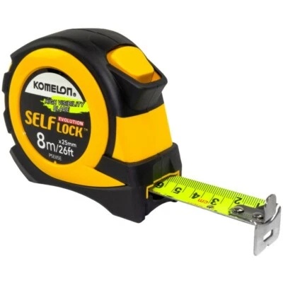 Komelon Self Locking Evolution Inch and Metric Tape Measure 26' / 8m - Image 1 of 2