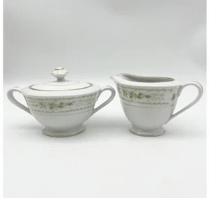 Fine china of japan waverly sugar w/ lid & creamer - Picture 1 of 5