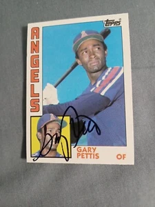 GARY PETTIS 1984 Topps Traded # 93T autographed signed baseball ANGELS 84 RC - Picture 1 of 3