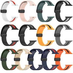 Cinturino orologio in silicone morbido 38/40/41 mm per iWatch 8 7 6 5 4 3 2 1 serie SE - Foto 1 di 28