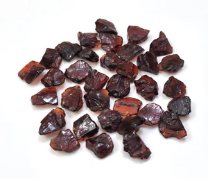 Pretty Rare Red Garnet 34 Pcs Raw Size 8-12 MM Red Garnet Gemstone For Jewelry - Picture 1 of 5