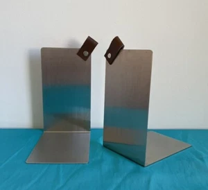 Buchstützen Edelstahl Bücherhalter Bookend Buchenden V2A Edelstahl 1 Set 2 Stück - Bild 1 von 6