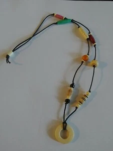 Handmade in Vermont horn bead necklace NWOT 14" drop - Picture 1 of 4