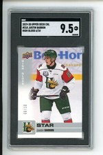 SGC 9.5 Justin Barron 2019-20 Upper Deck CHL Star High Gloss 06/10 Rookie RC