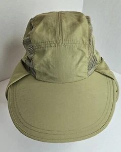 HB Sun Outdoor Hat Hiking Camping fishing Khaki Tan Removable back Flap pocket - Picture 1 of 9