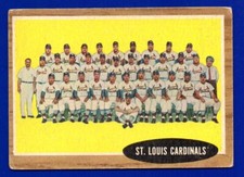ST. LOUIS CARDINALS TEAM PHOTO stan musial 1962 TOPPS #61 GOOD/VG NO CREASES 