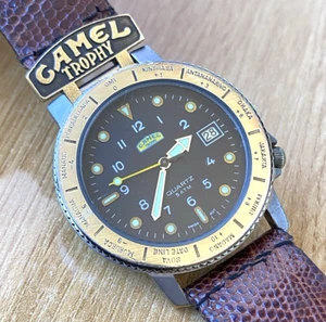 Camel Trophy Vintage Watch Quartz Camel Ref. 555.415 Eta 955.415 35mm Swiss Made - Picture 1 of 19
