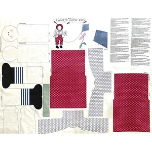 Raggedy Patch Kids Calico Andy Country Doll Fabric PANEL Springs Cotton 1 YARD - Picture 1 of 8