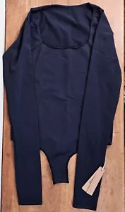 Body Skims Essential manica lunga scollo a scoop, nero onice, piccolo/medio, nuovo con etichette - Foto 1 di 5