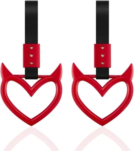 2PCS Anello Maniglia Cuore Diavolo, Paraurti Posteriore Avvertimento Maniglia Anello per Auto, Auto - Foto 1 di 12