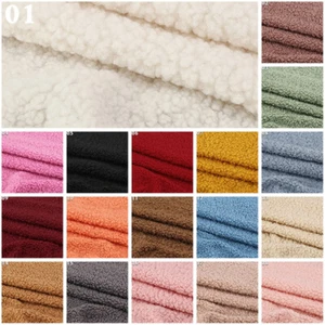 19.6x63" Faux Sherpa Shearling Loop Wool Fabric DIY Curly Fur Thicken Clothe Sew - Picture 1 of 36