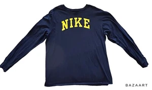 Vintage The Nike Tee Mens XL Graphic T Shirt Blue Long Sleeve Crew Pullover - Picture 1 of 8