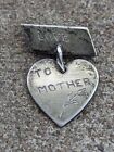 Ww2 Trench Art Coin Sterling Silver Sweetheart To Mother Dangle Heart Brooch C5
