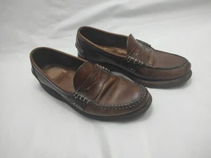 Mocasines de vestir para hombre Allen Edmonds Rockland Penny marrón cuero talla 8,5 D - Imagen 1 de 12