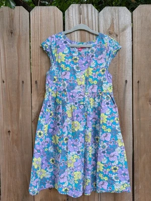 Vestido Penelope Mack Niñas Púrpura Floral Botón Delantero Foto 1 de 4