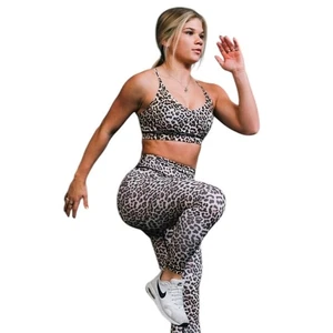 Zyia Active Wear Leopard Brilliant Mesh Sports Bra - Black - Size XXL - Picture 1 of 6