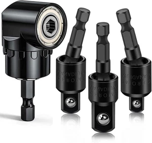 Flexible Drill Bit Extension Set with Right Angle Attachment, 360° Rotatable 1/ - Picture 1 of 9