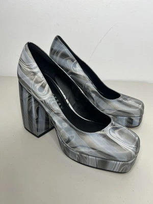 Zapatos de salón Katy Perry The Uplift plataforma tacón grueso holográfico negro talla 8,5 Foto 1 de 4