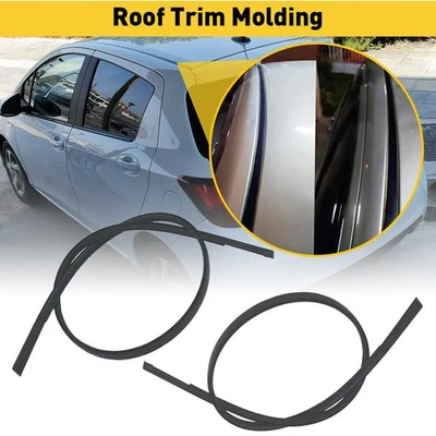 BLACK ROOF TOP TRIM MOLDINGS FOR 2006 2007 2008 2009 2010 2011 2012 TOYOTA YARIS - Image 1 of 4