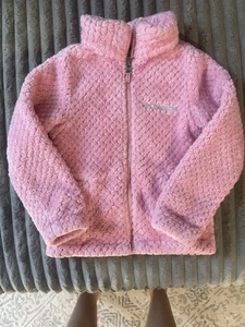 Columbia Girls Pink Fleece Jacket Lightweight Soft Trendy Size XXS 4/5 - Picture 1 of 6