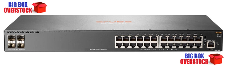 Conmutador de red administrado Gigabit de 24 puertos Aruba 2930F con SFP+ Foto 1 de 1