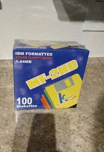 100 KHypermedia MF-2HD 3.5" Color Diskettes Floppy Disk IBM Formatted New Sealed - Afbeelding 1 van 3