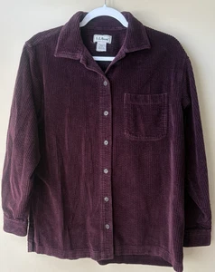 LL Bean Women's Corduroy Purple Chore Barn Jacket Size Med Ranch Travel Country - Picture 1 of 11
