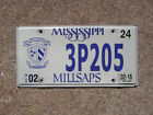 2016 Mississippi Millsaps College License Plate 3P205 Jackson MS Majors NCAA