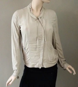A/X Armani Exchange Women’s Beige Metallic Bomber Jacket Size M - Picture 1 of 6