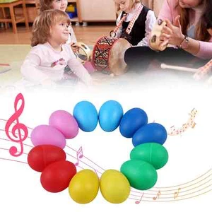 12PCS Egg Shakers Easter Maracas Latin Hand Percussion Sensory Toy Rattle Easter - Picture 1 of 7