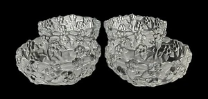 Set Of 4 Mikasa Crystal Carmen 5” Fruit Bowl Raised Flowers Frosted Leaves EUC - Picture 1 of 8