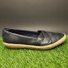 Clarks Danelly Espadrille Flats Womens 8.5 M Blue Slip On Shoes Leather Casual
